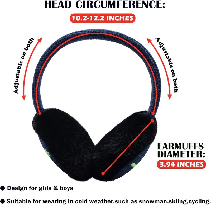 EDCYF Kids Knit EarMuffs Plush Warm Ear Muffs Winter Cold Weather Ear Warmer for Boys Girls - Image 2
